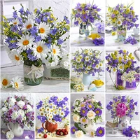 5d diy diamond painting full square round drill daisy flower pot diamond embroidery flower cross stitch home decor manual gift
