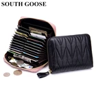 Кошелек унисекс, из натуральной кожи, на молнии, с RFID-защитой