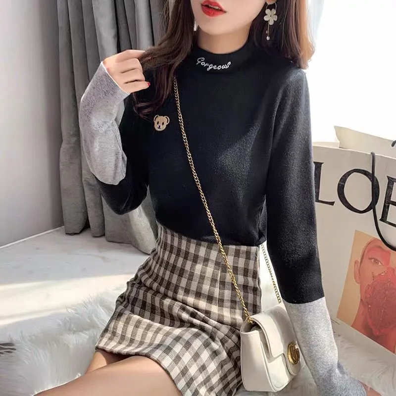 Осенне-зимний новый свитер Женский пуловер приталенная рубашка свободный модный