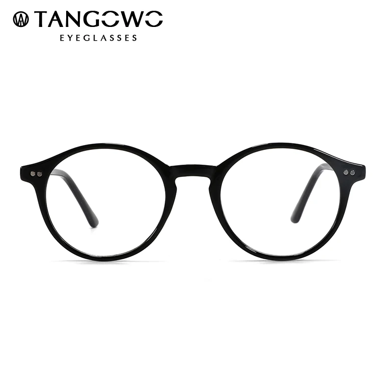 

Очки TANGOWO TR90 в ретро стиле для мужчин и женщин, модные круглые оптические очки для коррекции близорукости, черные, CP1007, 2020