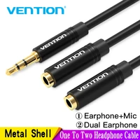 vention 3 5mm aux cable audio splitter for computer jack 3 5 male to 2 female mic splitter earphone headphone extension cable