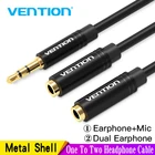 Аудиокабель Vention 3,5 мм Aux, разветвитель для компьютерного разъема 3,5 штекер-2 гнезда микрофонный сплиттер, удлинитель для наушников