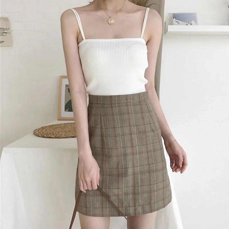 Модный женский камзол Короткие топы однотонный жилет на бретелях женская летняя