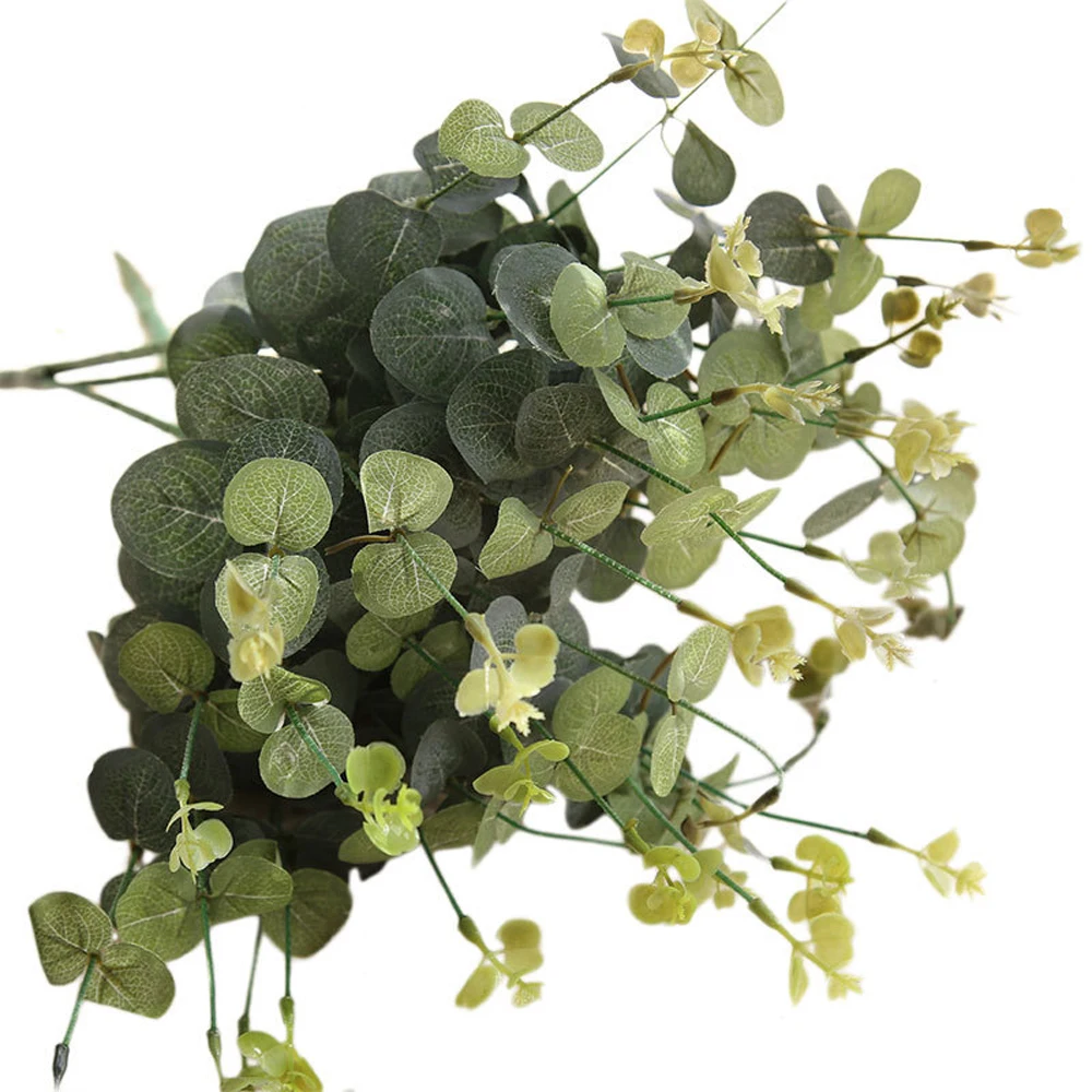 Большие листья эвкалипта Зеленые искусственные материал для стен Декоративные