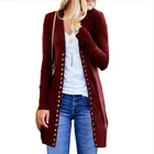 Женский Осенний длинный кардиган, пальто-свитер большого размера, зимняя одежда, Женская облегающая вязаная верхняя одежда с длинным рукавом
