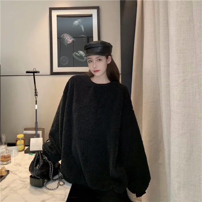 Новый свитер женская осенняя и зимняя мода Корейская версия свободная овечья