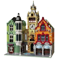 moc medieval retro church tower square building blocks model citys street view bricks kids house toys children xmas gift