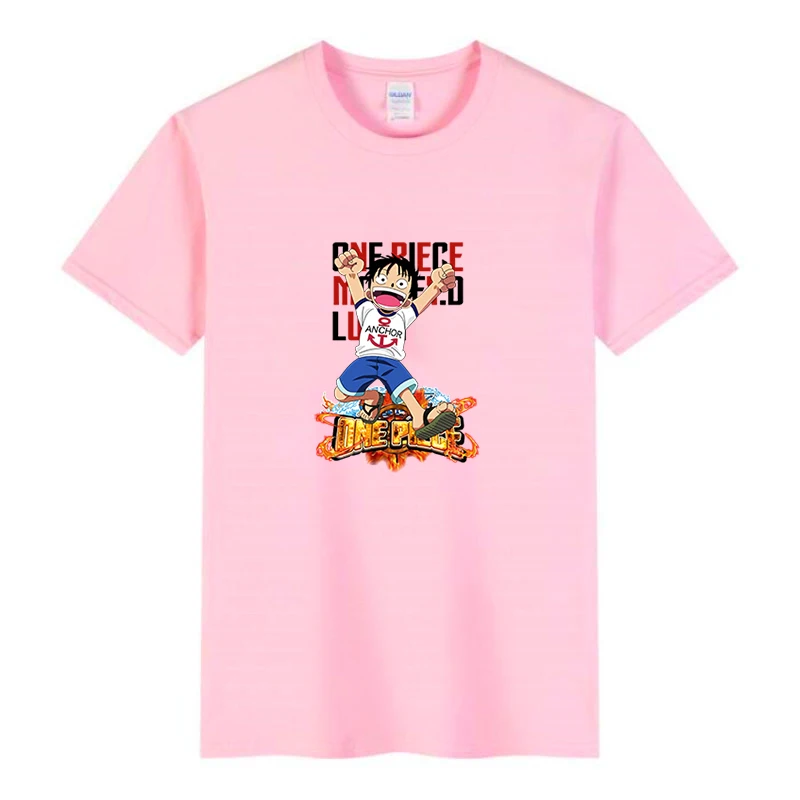 

2021 Children's T-Shirts Summer Girl Clothes Harajuku Anime One Piece Print Tops Fashion Street T-Shirts With An Inscription