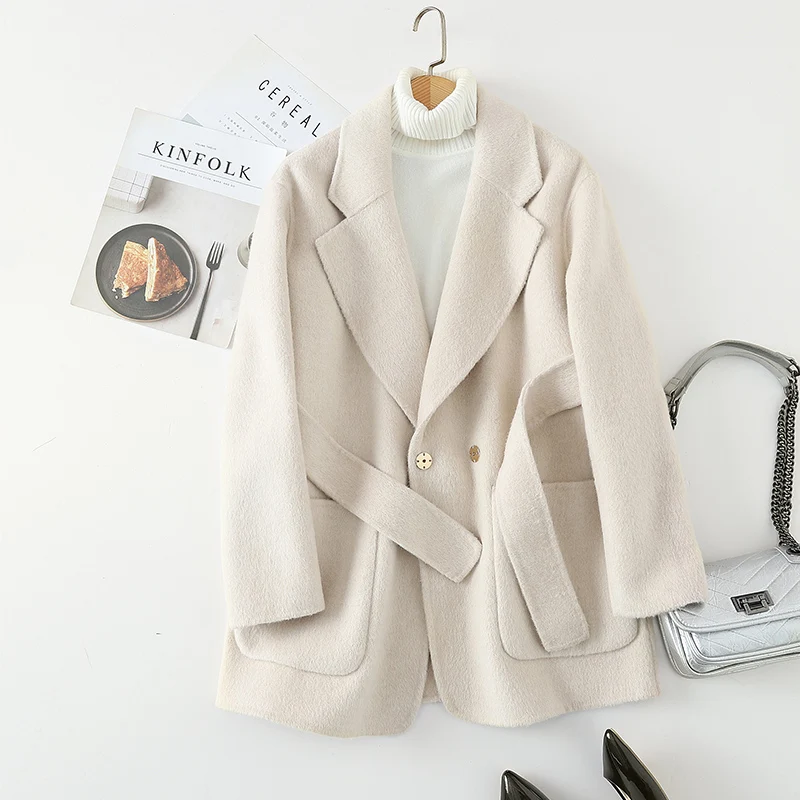 Весна Осень 100% шерстяное пальто женская одежда 2020 корейские винтажные женские и