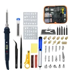 Набор ручек для пирографии с резьбой по дереву 80 Вт Регулируемый температурный паяльник сварочный Набор для ремонта тиснения дерева