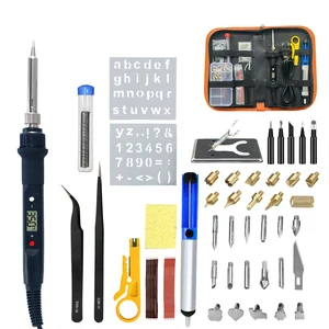 Набор ручек для пирографии с резьбой по дереву 80 Вт Регулируемый температурный паяльник сварочный Набор для ремонта тиснения дерева