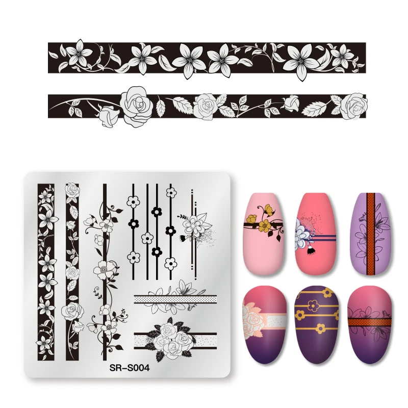 

Nail Stamping Plates Flower Leave Image Feature Jewelry Geometry Pattern for Nails Template Nail Art Plate Gel Polish Tools