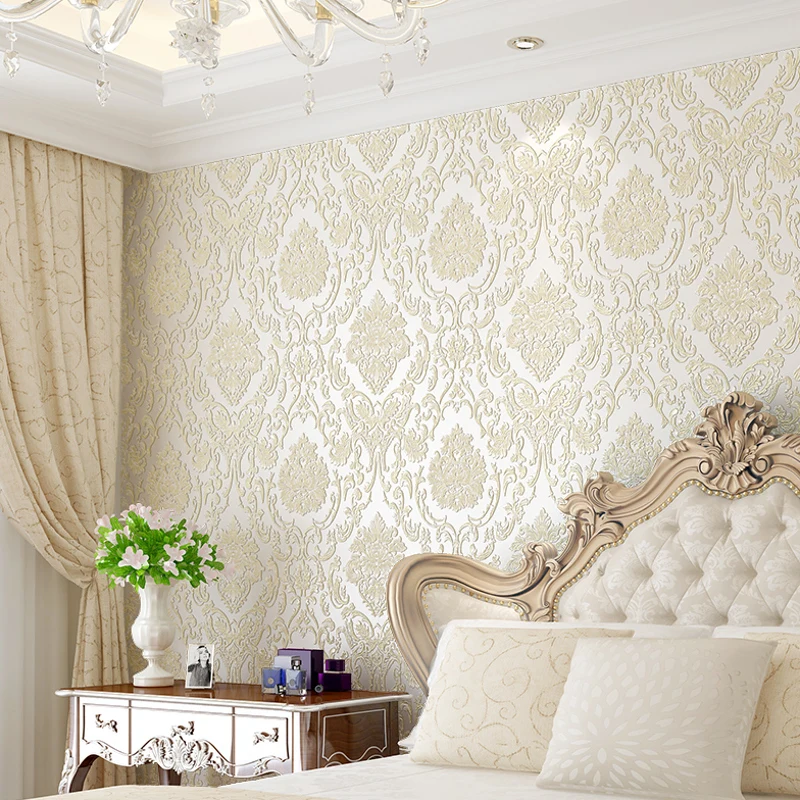 3d Non-self-adhesive European Luxury Gold Non-woven Waterproof Wallpaper Living Room Bedroom Clothing Store | Дом и сад