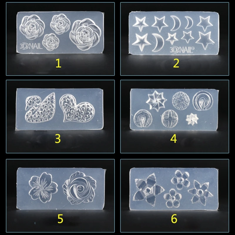 

1pcs UV Resin Jewelry Liquid Silicone Mold Flowers Stars Moon Resin Charms Molds For DIY Intersperse Decorate Making Jewelry