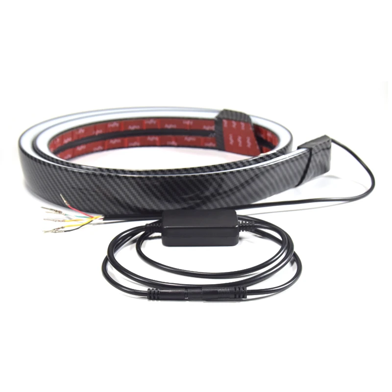 

Car LED Trunk Brake Lights Flexible Turn Signal Lamp Waterproof Strips Carbon Fiber 130cm Universal Brake Lamp Auto LED Spoilers