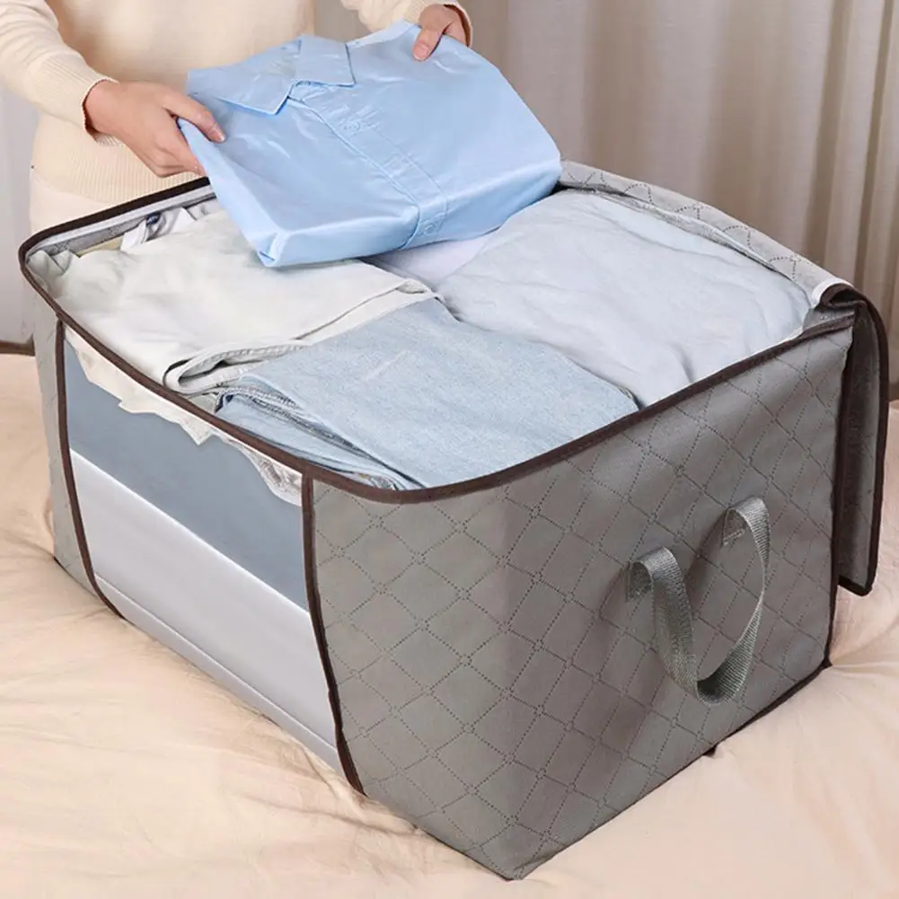 

80% Hot Sales!!! Blanket Storage Bag Foldable Space-saving Non-woven Fabric Folding Stackable Blanket Storage Bag for Wardrobe