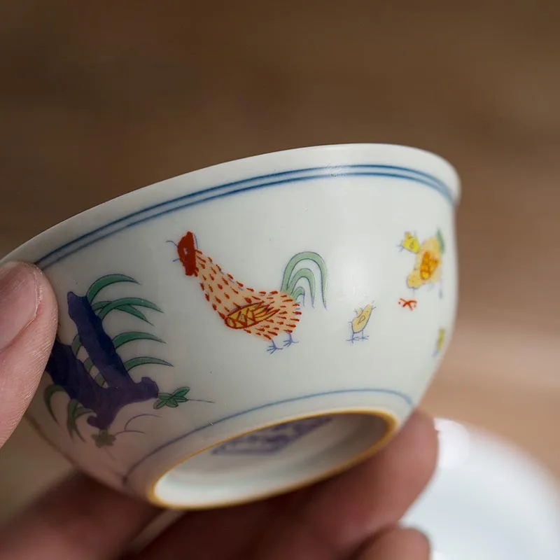 Керамическая чаша ручной работы Цзиндэчжэнь для чая с росписью суповые чаши