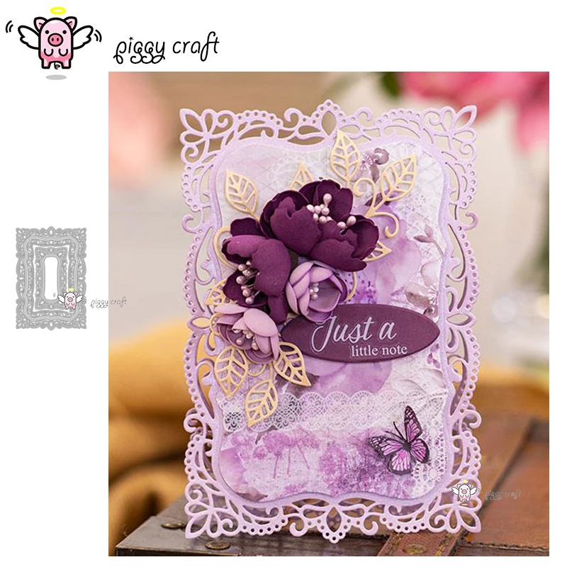 

Металлические режущие штампы свинья, для рукоделия, форма для высечки, кружевная прямоугольная рамка, для скрапбукинга, бумаги, ремесло, лез...