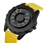 Модные мужские кварцевые часы с магнитным шариком, тканевые часы на ремешке, трендовые черные часы с технологией Blind Touch, мужские наручные часы EUTOUR