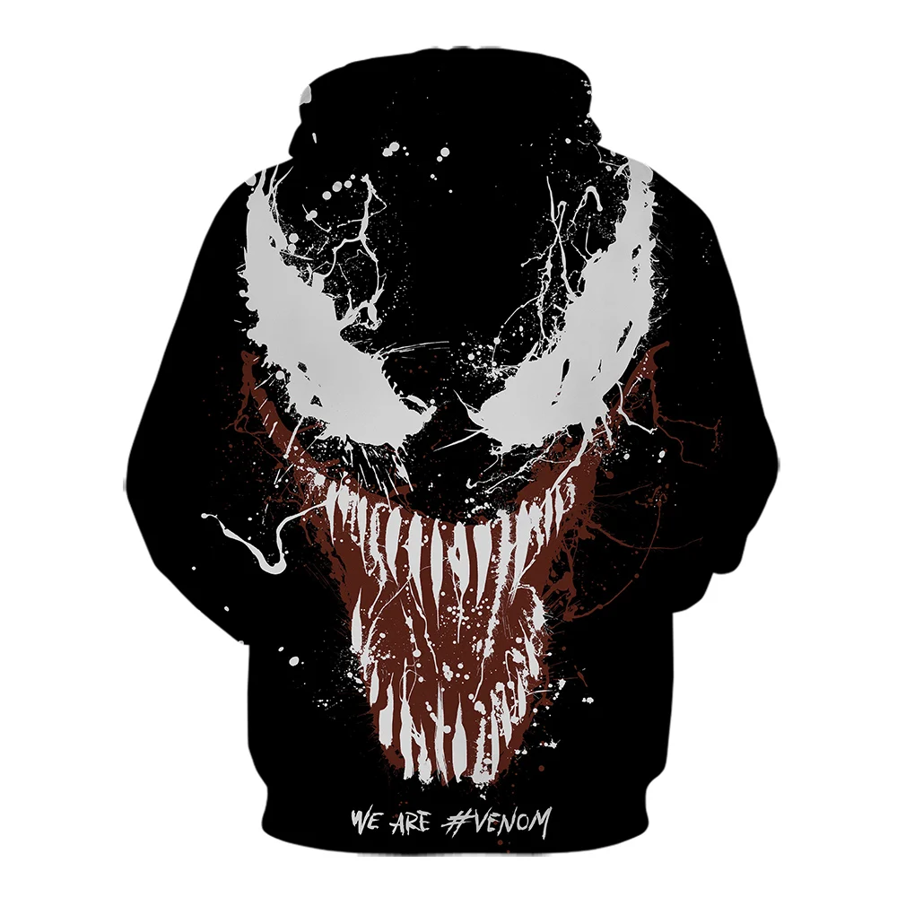 2019 venom Белая Мужская и Женская толстовка с 3D принтом длинным рукавом модная