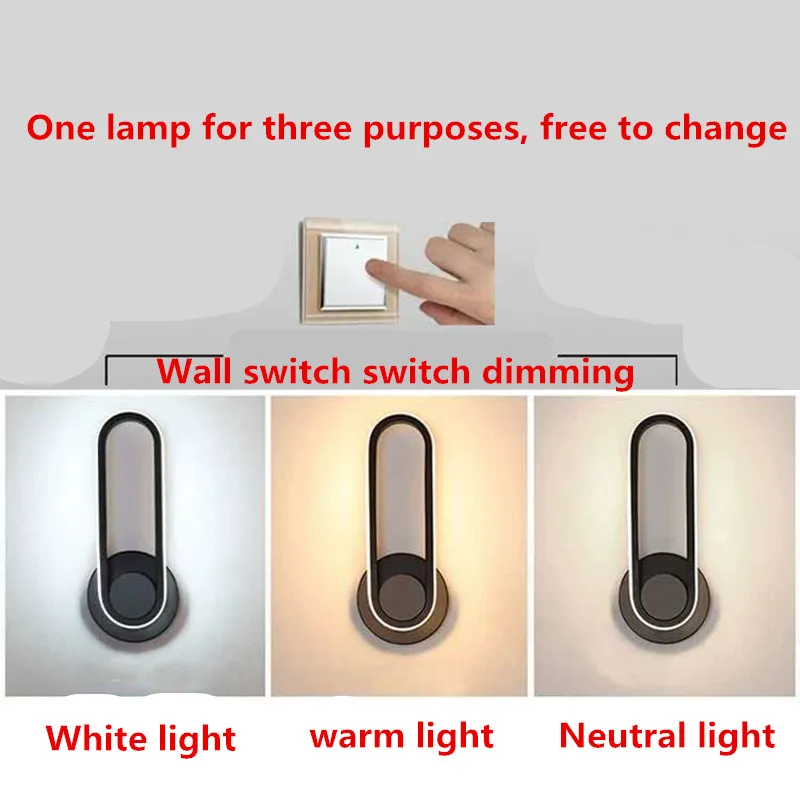 

Black White modern led wall lights living room wall lamps corridor foyer bedside sconce lamp 330 angle adjustable Wall lighting