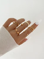 stillgirl pcs punk gold anxiety rings for women vintage simple geometric set couple 2021 trendy emo jewelry anillos bague homme