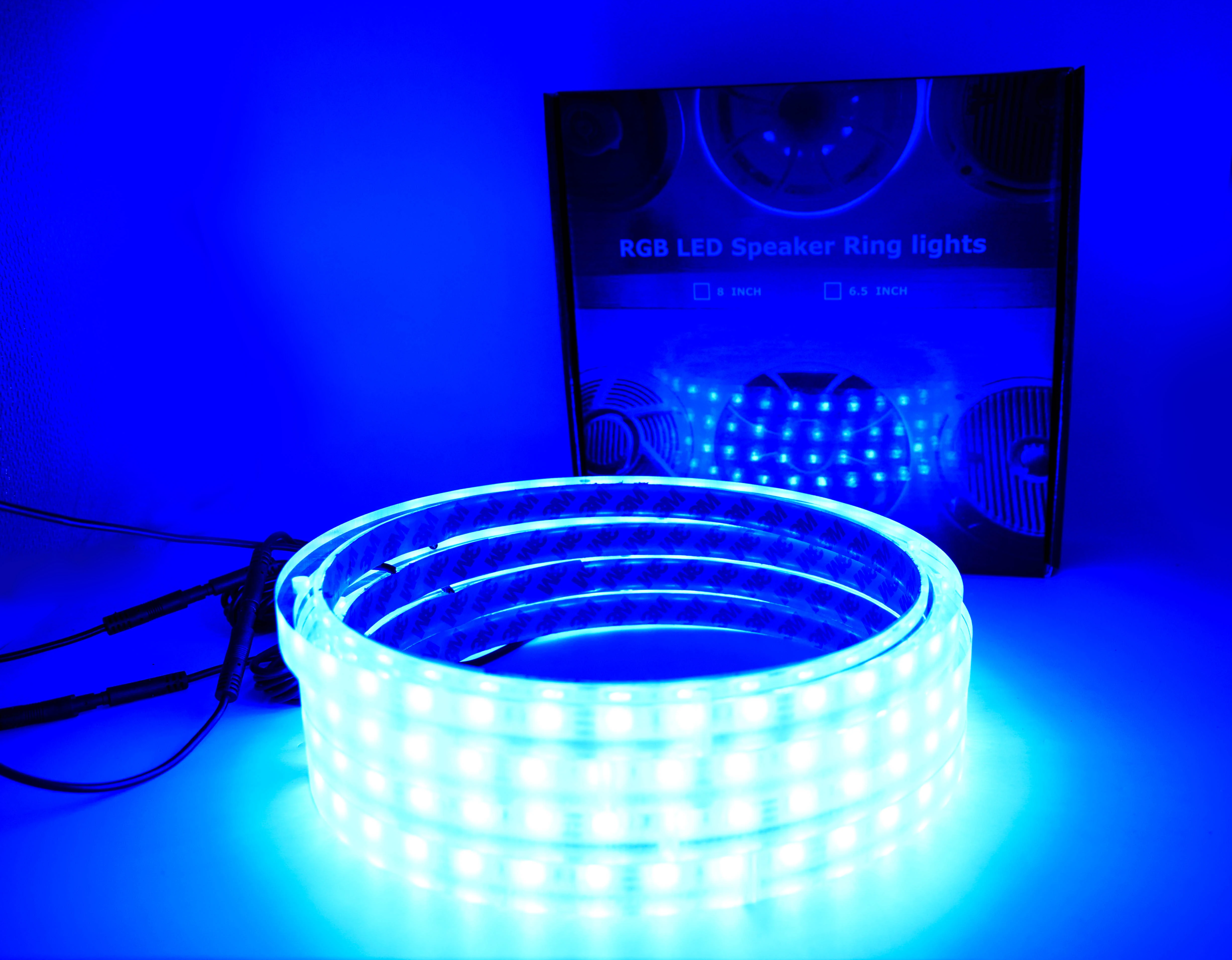 

2pcs RGB LED Strip Light LED Speaker Lights APP Control Atmosphere Lamps Car Interior Light With Remote 12V For Auto audio sound