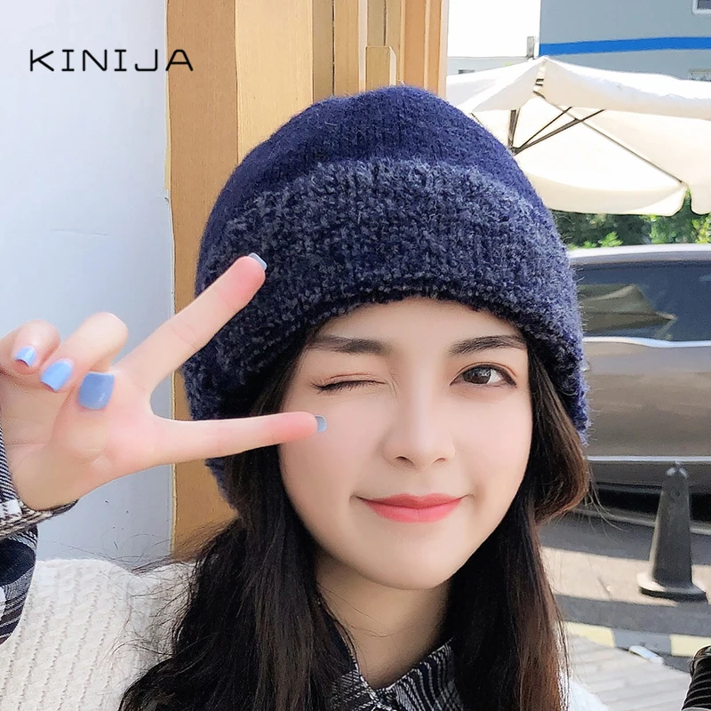 Женская зимняя плотная вязаная шапка маска уличная ветрозащитная теплая