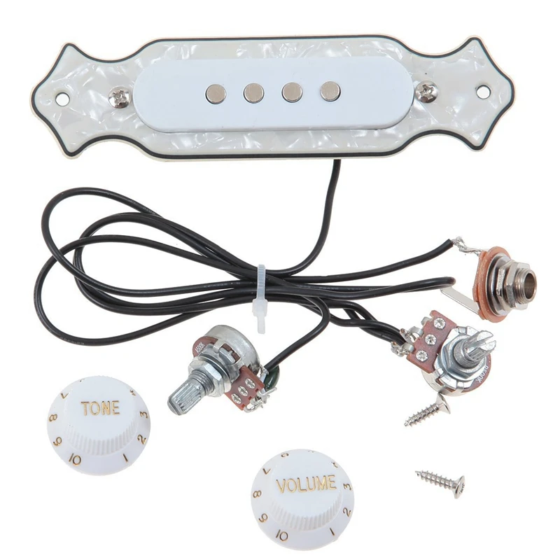 Белая гитара звуковое отверстие пикап Предварительно проводной Пикап Набор Pots