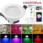 Светодиодная потолочная панель Smart Bluetooth APP, 5 Вт, умный светильник RGBWC, настенная лампа с сенсорным управлениемAPPмузыкальным контроллером, таймером и диммером