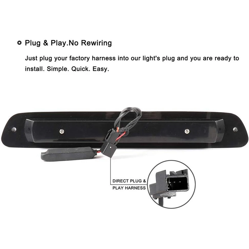 Высокий тормозной светильник светодиодный 3-й с прозрачными линзами задний на