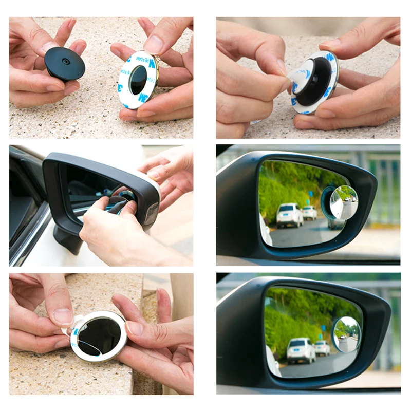 

360 Degree Wide Angle Round Convex Mirror Universal Frameless Car Vehicle Side Blind Spot Mirror Wide Rear View Mirror BMW E90