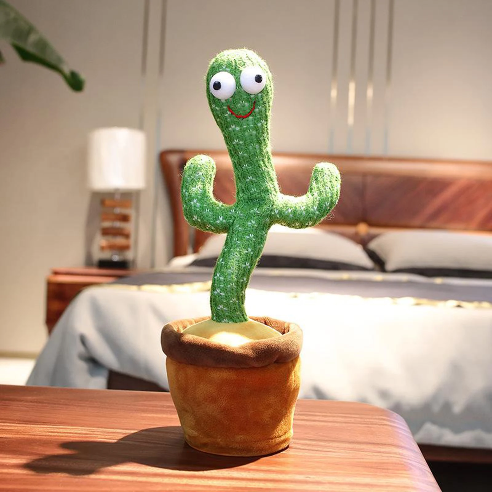 Mu&ntilde;eco de peluche el&eacute;ctrico con forma de Cactus para ni&ntilde;os, juguete de felpa con forma de Cactus, juguete divertido para bailar, juguete de grabaci&oacute;n decorativo con USB-4