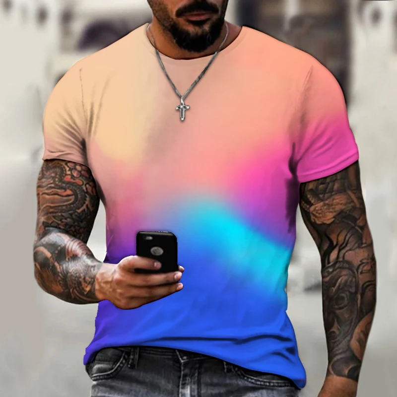 

Colorful Bright Color 3D Men's Summer Sports Fashion T-shirt Art World Cup Football Jersey Quick-drying and Breathable 6XL