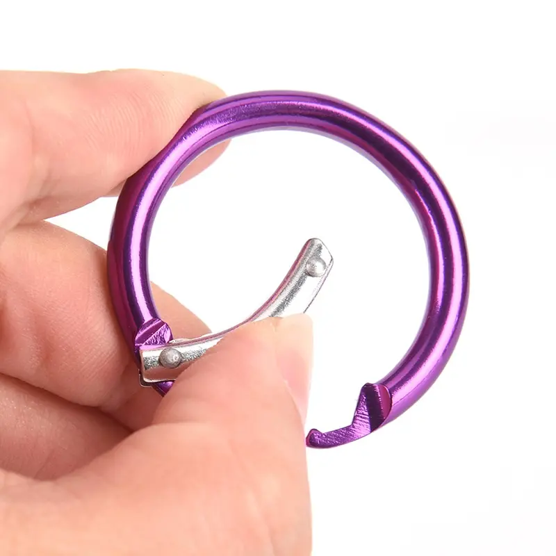 

6pc Camping Hiking O Shape Ring Outdoor Tool EDC Buckles Clips Carabiner Round Trigger Hooks O Ring For Bags DIY Bag Accessories