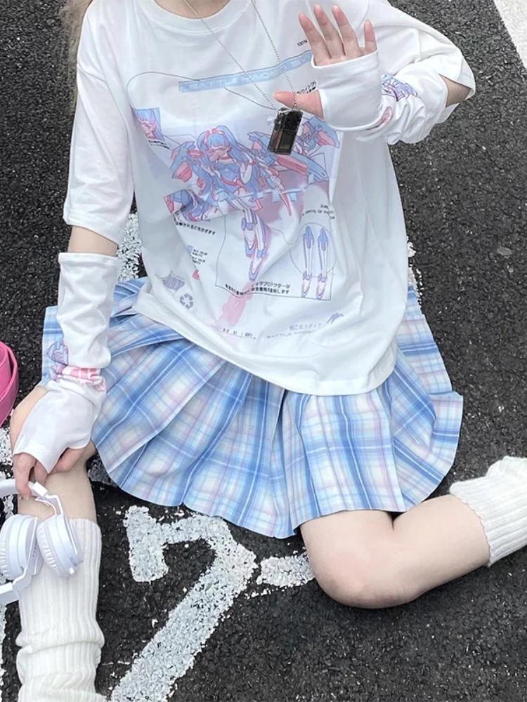 

Japanese Unisex Anime tees gothic summer casual Harajuku cartoon loose Harajuku Vintage clothing female Ulzzang kawaii T-shirt