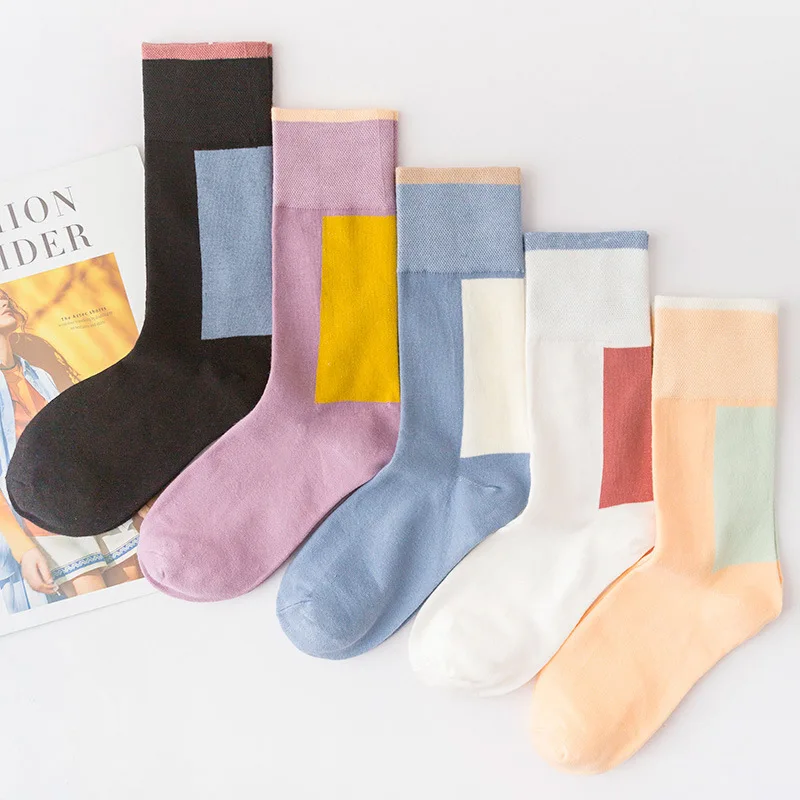 Новые модные мужские осенне зимние мягкие хлопковые носки простой дизайн