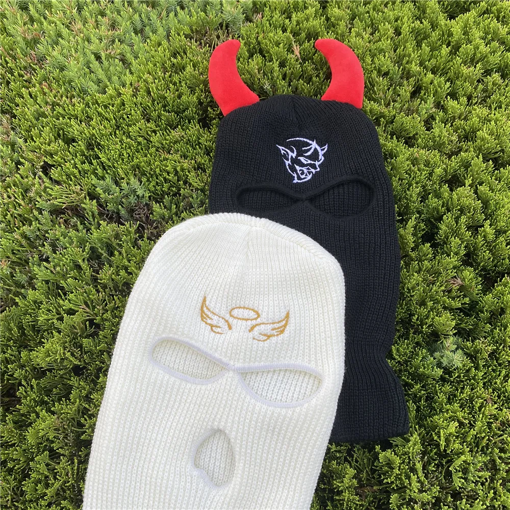 Балаклава с ангелами и демонами яркое покрытие на все лицо лыжная маска шапка