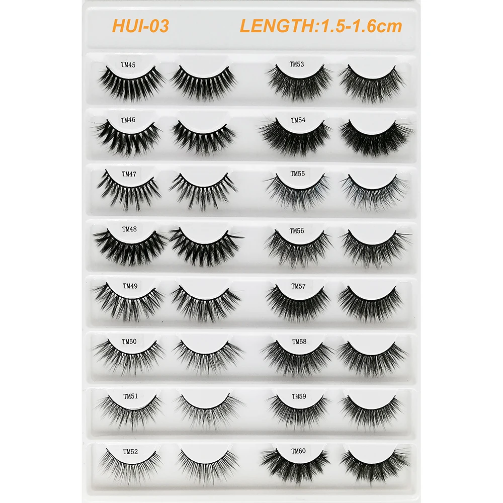 7/16 пар 10-20 мм натуральные 3D Искусственные ресницы набор для макияжа норковые