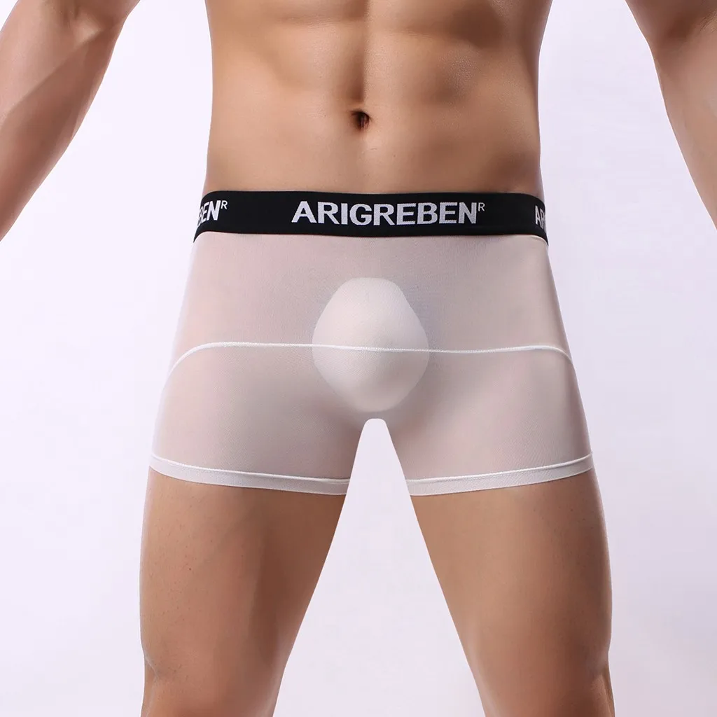 Мужское сексуальное нижнее белье мягкие боксеры хлопковые полупрозрачное