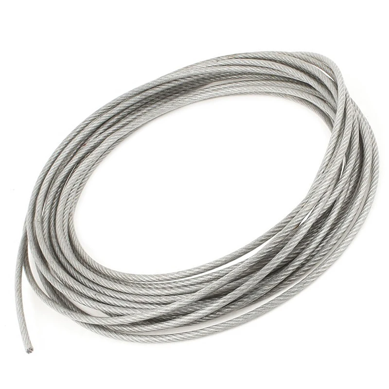 5 мм Диаметр сталь ПВХ покрытием, гибкий трос кабель 10 метров прозрачный + серебро от AliExpress WW