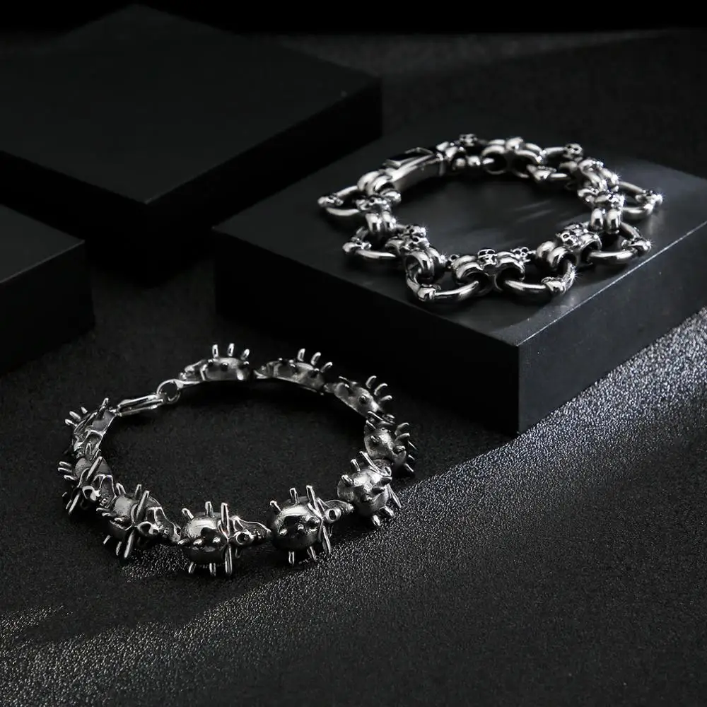 Kalen Мужской браслет со звездой из нержавеющей стали в стиле панк Готические