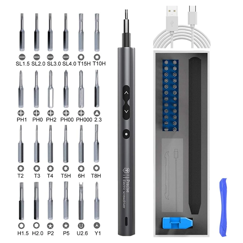 

Набор прецизионных электрических отверток для телефона, ноутбука, магнитная многофункциональная отвертка со светодиодной подсветильник к...