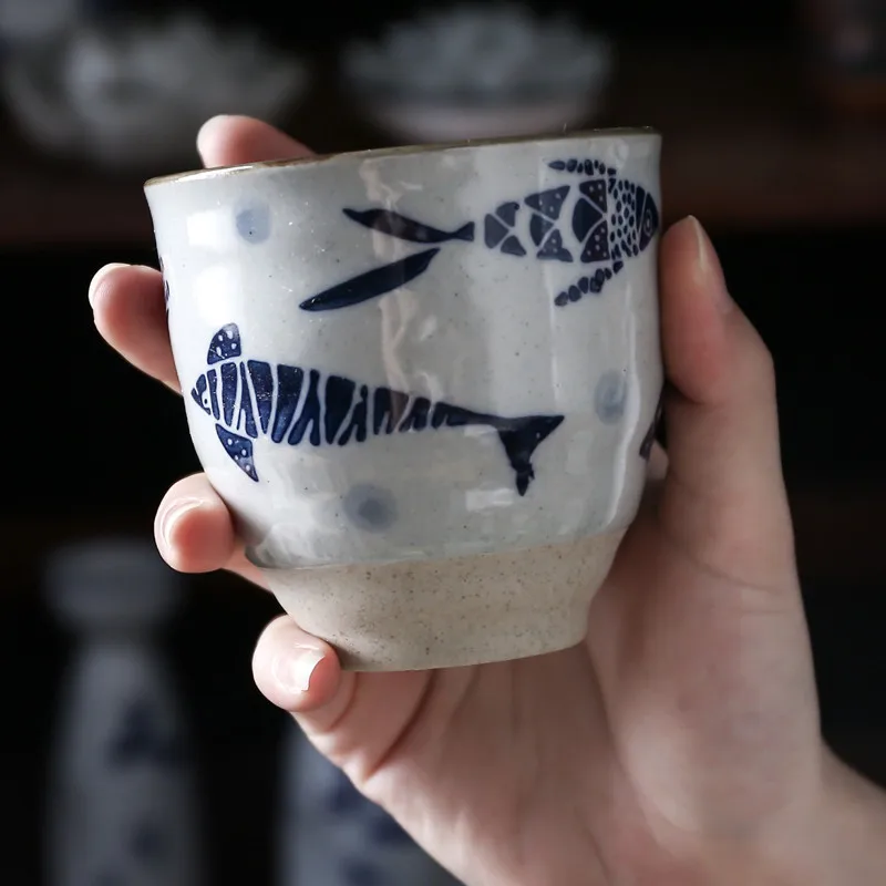 Творческий японский Стиль под остеклением расписанные вручную Керамика Винтаж