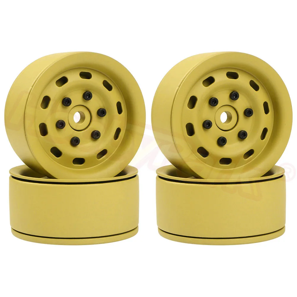 Yellow 7480 Тяжелые алюминиевые 1,9 Beadlock Колесные диски 12 мм шестигранные для 1:10 радиоуправляемые гусеничные машины грузовик Traxxas TRX4 осевой SCX10 90046 RC4WD D90 CC01 - Цвет: Yellow 7480