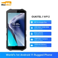oukitel wp12 rugged 4g 5 5 inch mobile phone ip68ip69k waterproof smartphone adndroid 11 quad core 4g32g cellphone 4000mah nfc