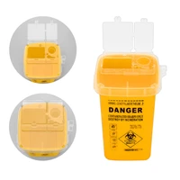 free shipping 1pcs yellow tattoo medical plastic sharps container needle disposal 1 size waste box for tattooing accessories