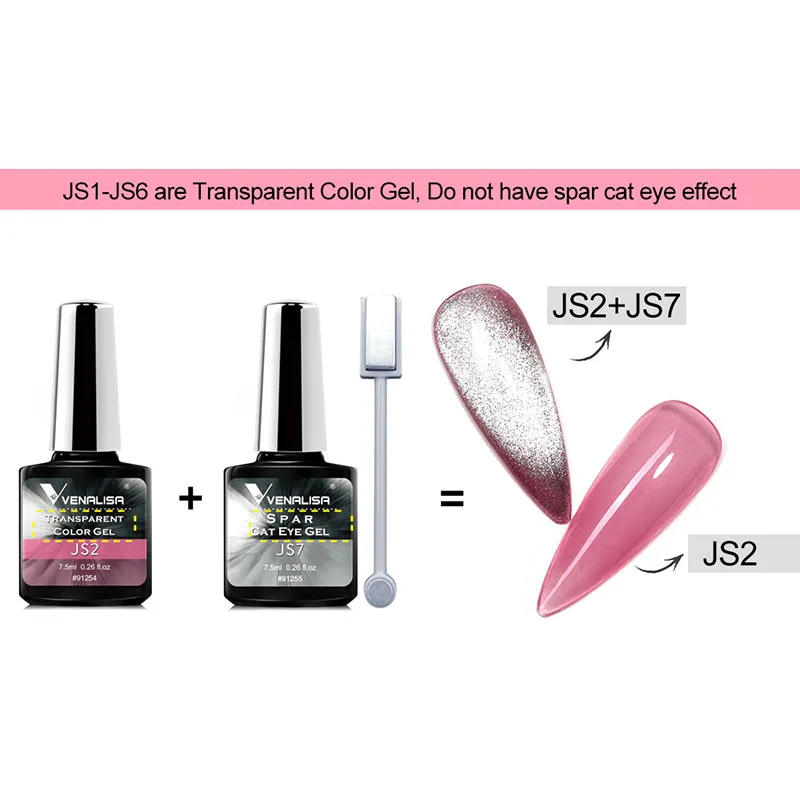 

Venalisa Transparent Gel Polish Varnishes Hybrid Nails For Manicure 7.5ML Ice Spar Cat Eyes Soak off Enamel UV Gel Nail Polish