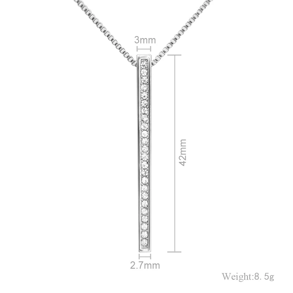 Крошечное длинное ожерелье из стерлингового серебра 925 пробы для женщин цвета