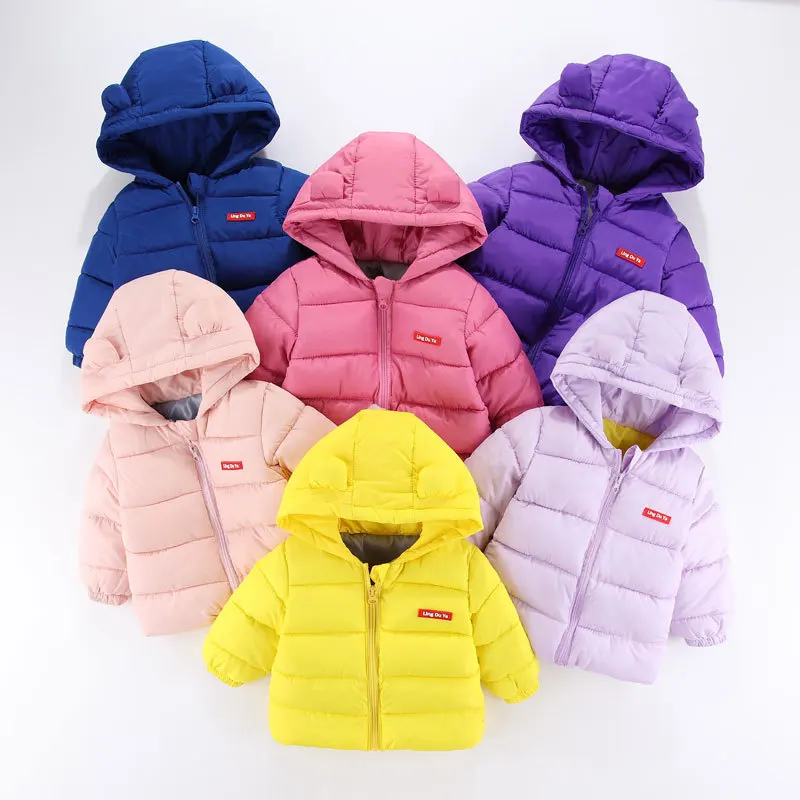 

Girl Clothes Cotton Children Down Padded Jacket Baby Winter Padded Hooded Coat Ear Outwear Jacket Baby Winter Clothes